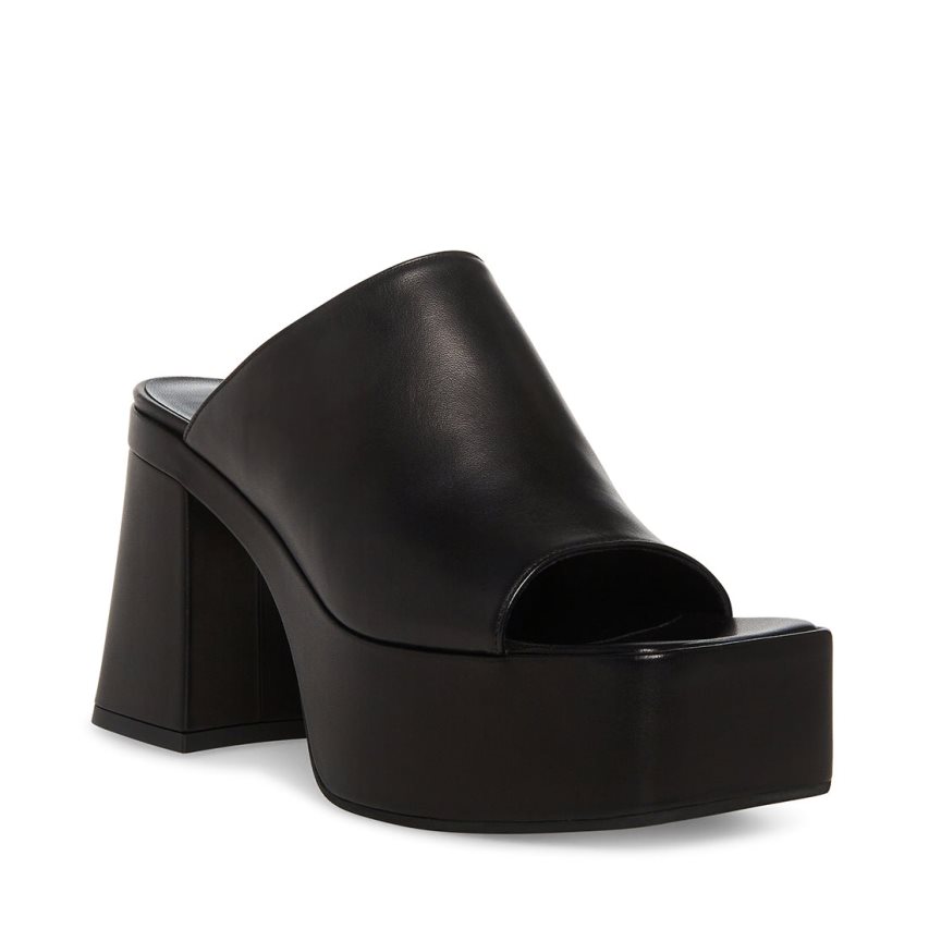 Sandalias de Plataforma Steve Madden Capria Cuero Mujer Negras | ES AVE691